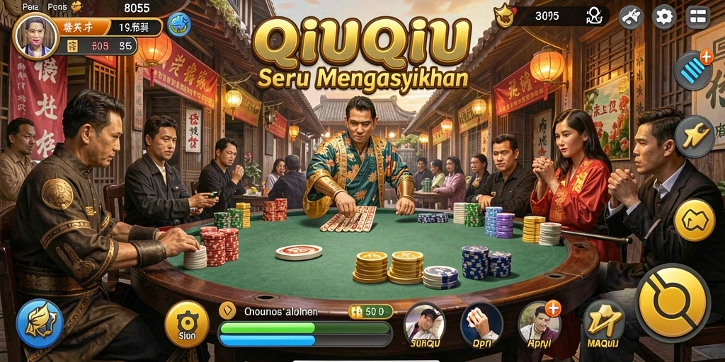 Tampilan gameplay seru dari permainan QiuQiu 8055.