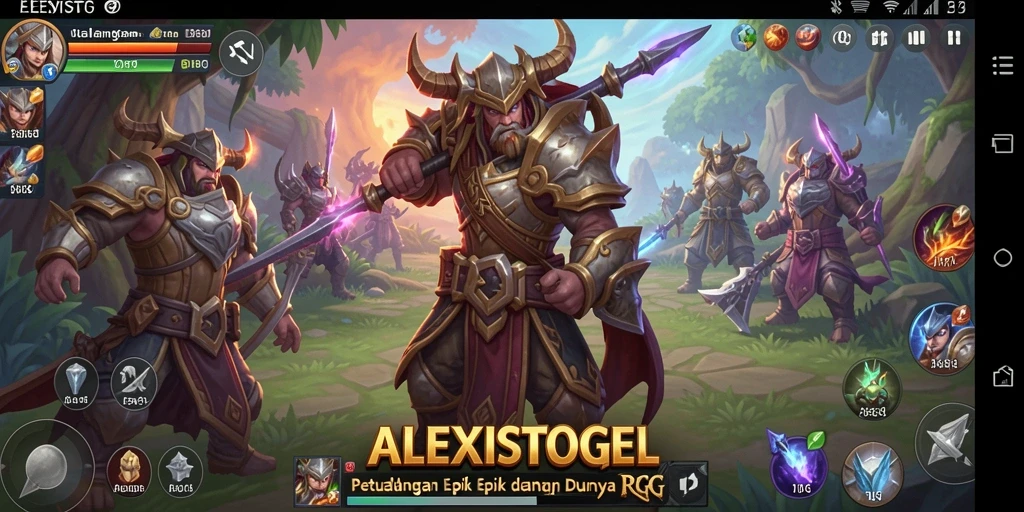 Tampilan gameplay RPG yang epik dan mendebarkan.