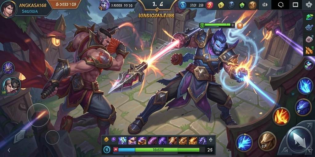 Gameplay seru dan intens dalam ANGKASA168 MOBA.