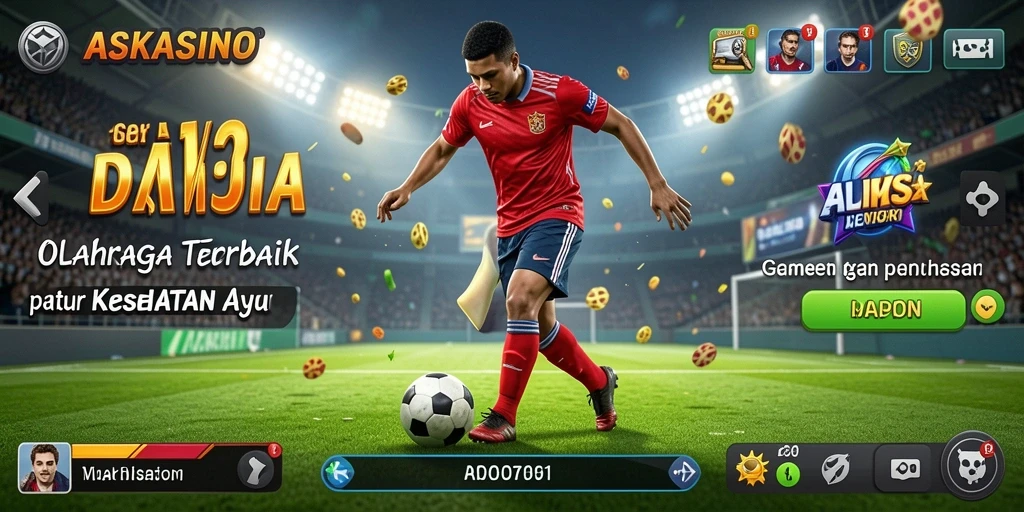 Screenshot gameplay ASKASINO yang menampilkan kegiatan olahraga yang menyenangkan.