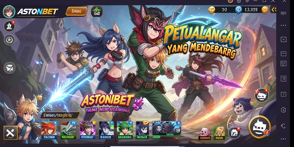 Tampilan gameplay <strong>ASTONBET</strong> yang penuh warna dan dinamis.