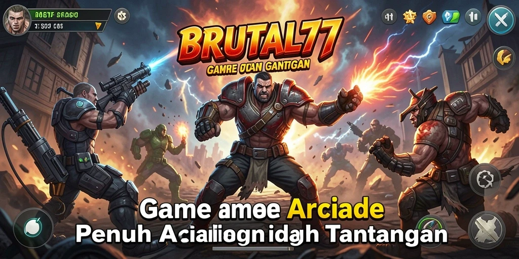 Screenshot gameplay BRUTAL77 menunjukkan aksi seru dan tantangan yang menegangkan.