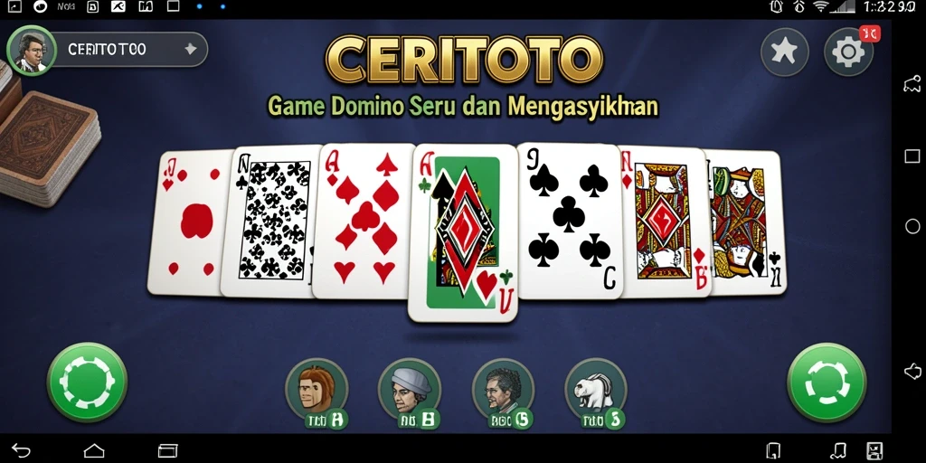 Tampilan antarmuka permainan Domino yang menarik dan interaktif.