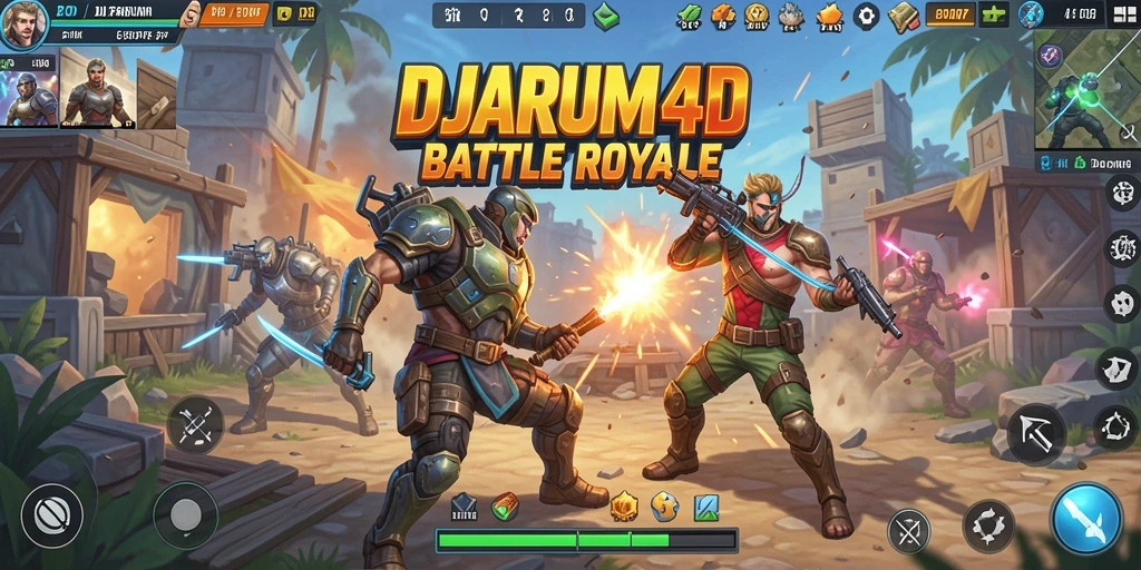 Tangkapan layar gameplay DJARUM4D yang menampilkan aksi Battle Royale yang mendebarkan.