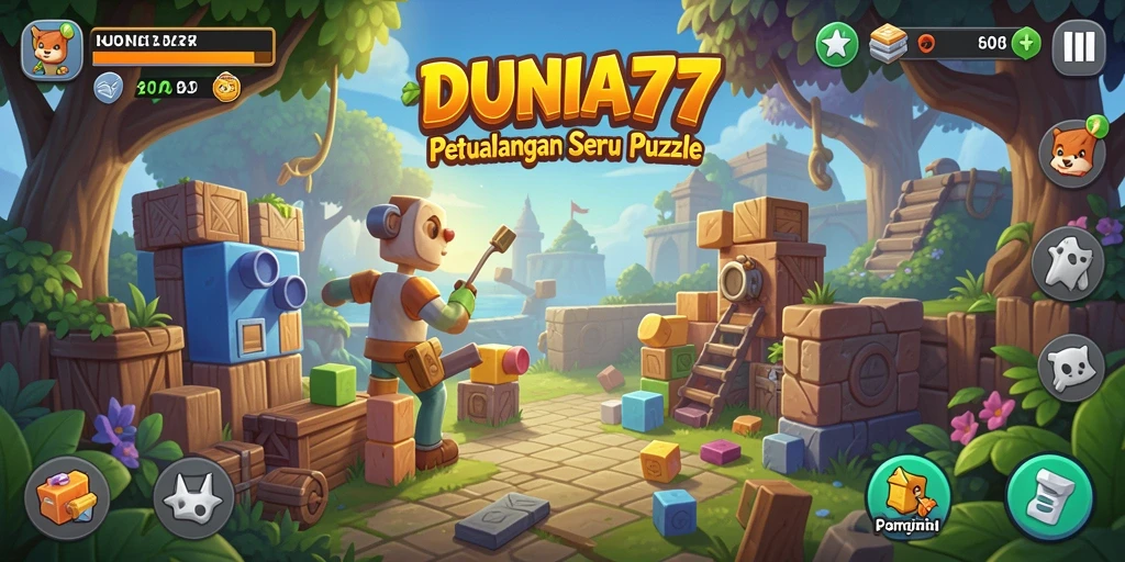 Tampilan gameplay menantang dalam DUNIA77 yang seru.