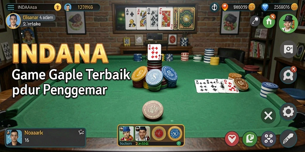 Tampilan gameplay Gaple yang menegangkan dan seru.
