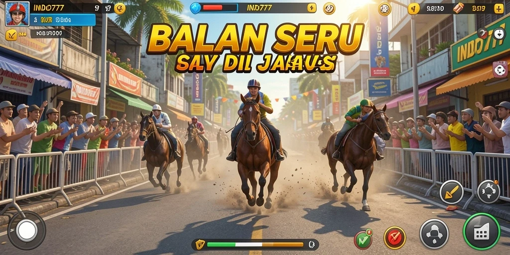 Screenshot gameplay INDO777 yang menunjukkan aksi balapan seru.