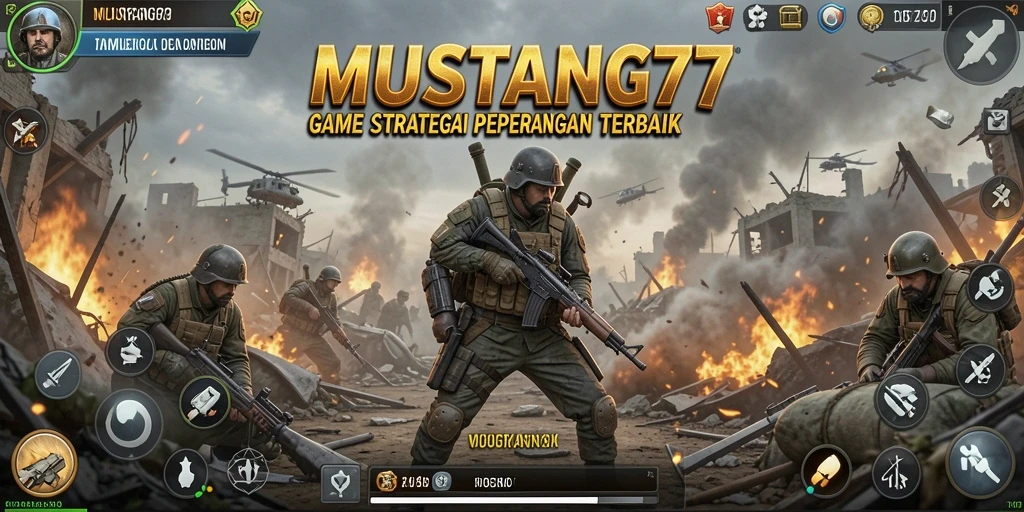 Tampilan gameplay seru dan strategis dari MUSTANG77