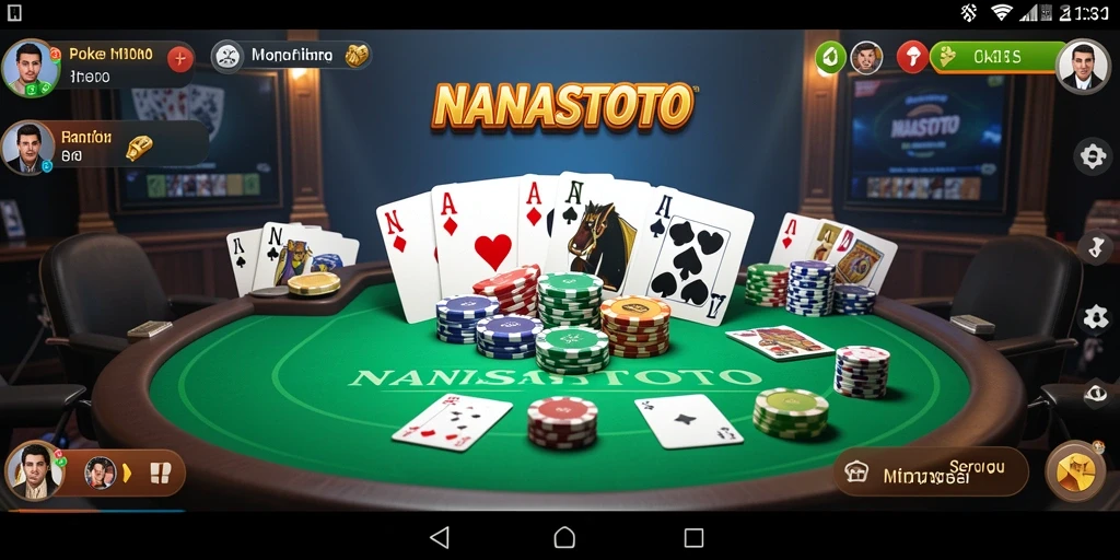Screenshot NANASTOTO menampilkan aksi seru permainan Poker.