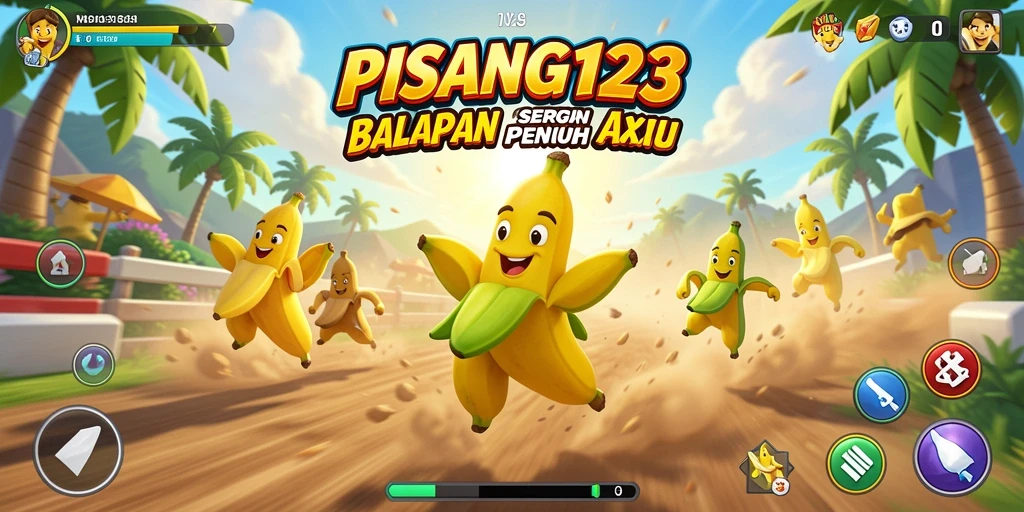 Gameplay mendebarkan dari PISANG123 di trek balapan.