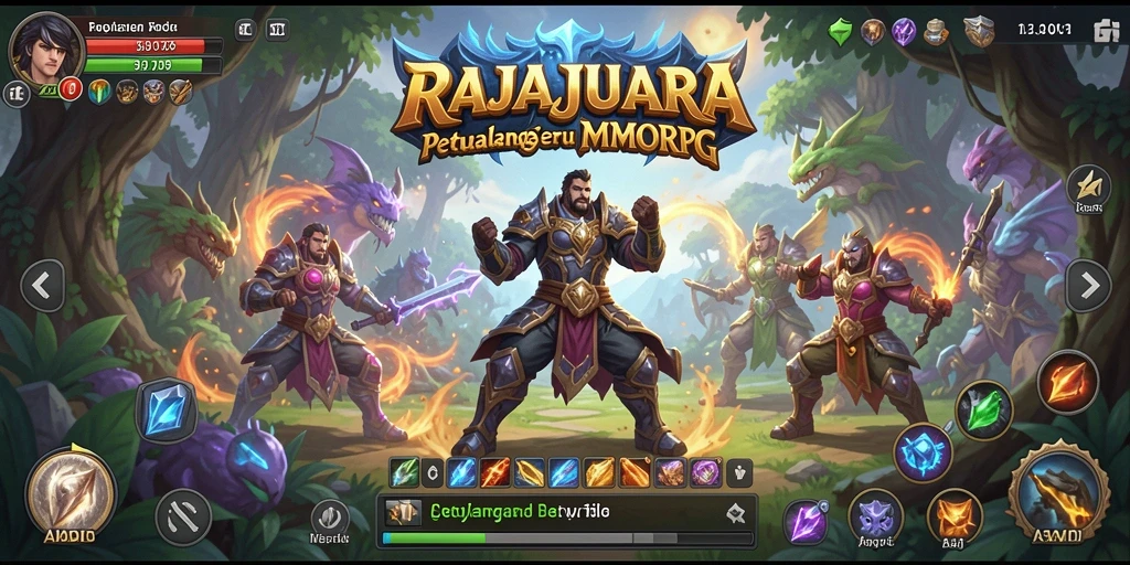 Tangkapan layar RAJAJUARA menampilkan aksi pertarungan seru dalam dunia MMORPG