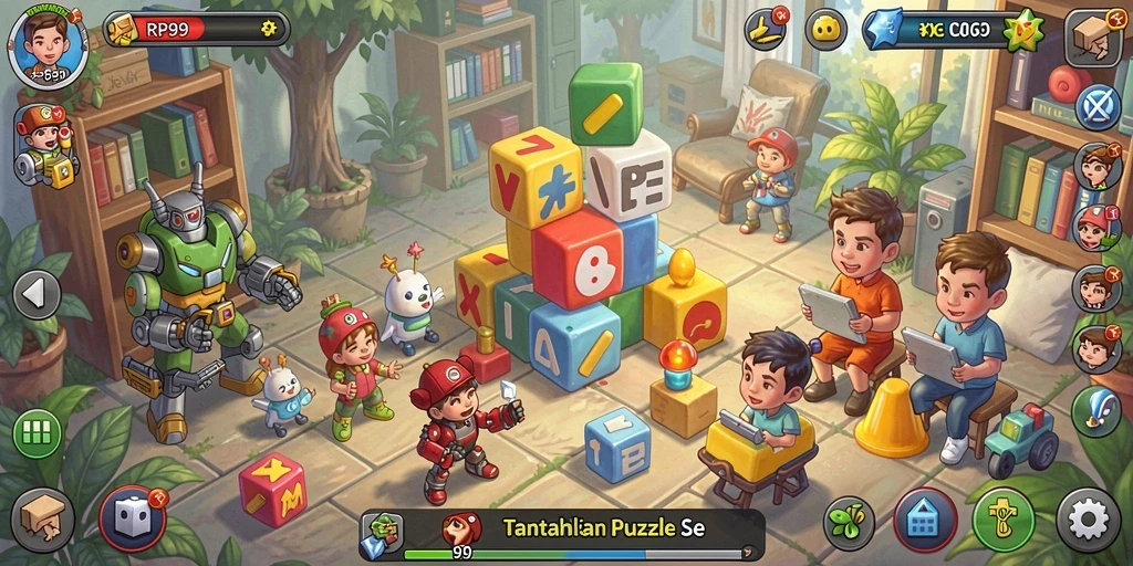 Tampilan gameplay seru dari RP99 saat menyelesaikan puzzle.