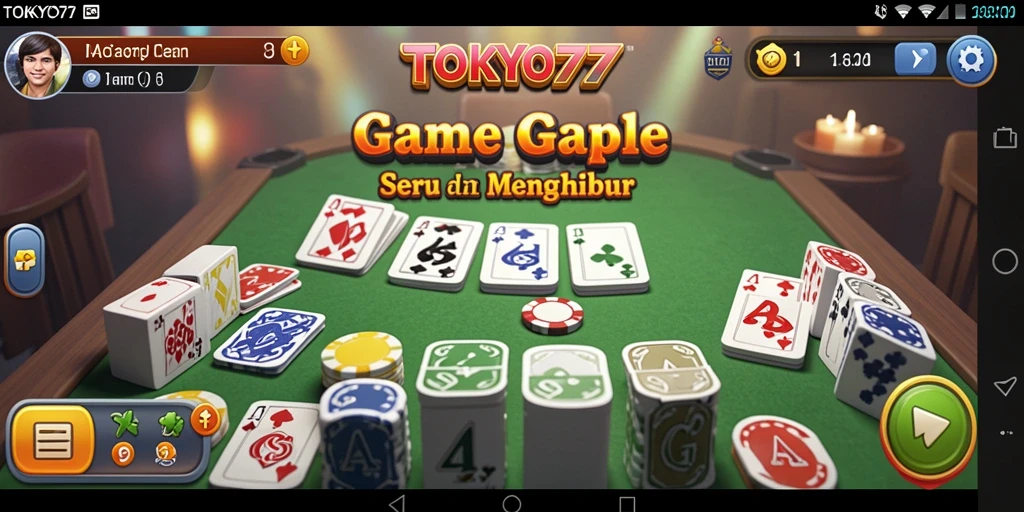Screenshot gameplay TOKYO77 menampilkan momen seru permainan Gaple.