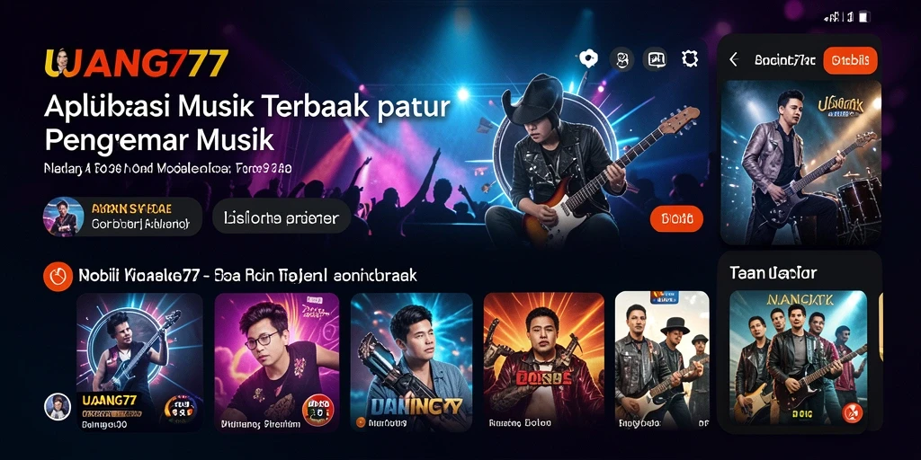 Screenshot gameplay UANG77 menampilkan antarmuka pemutar musik yang menarik.
