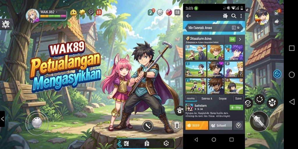 Screenshot gameplay WAK89 menampilkan karakter anime yang penuh aksi.