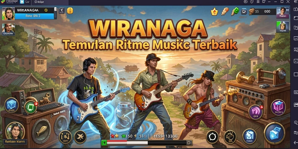 Tampilan gameplay interaktif dari WIRANAGA saat bermain lagu.