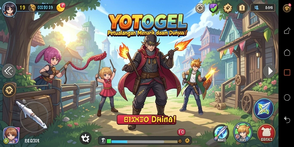 Screenshot gameplay YOTOGEL yang menampilkan aksi karakter Anime.